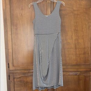 Black and White Wrap Midi Sundress